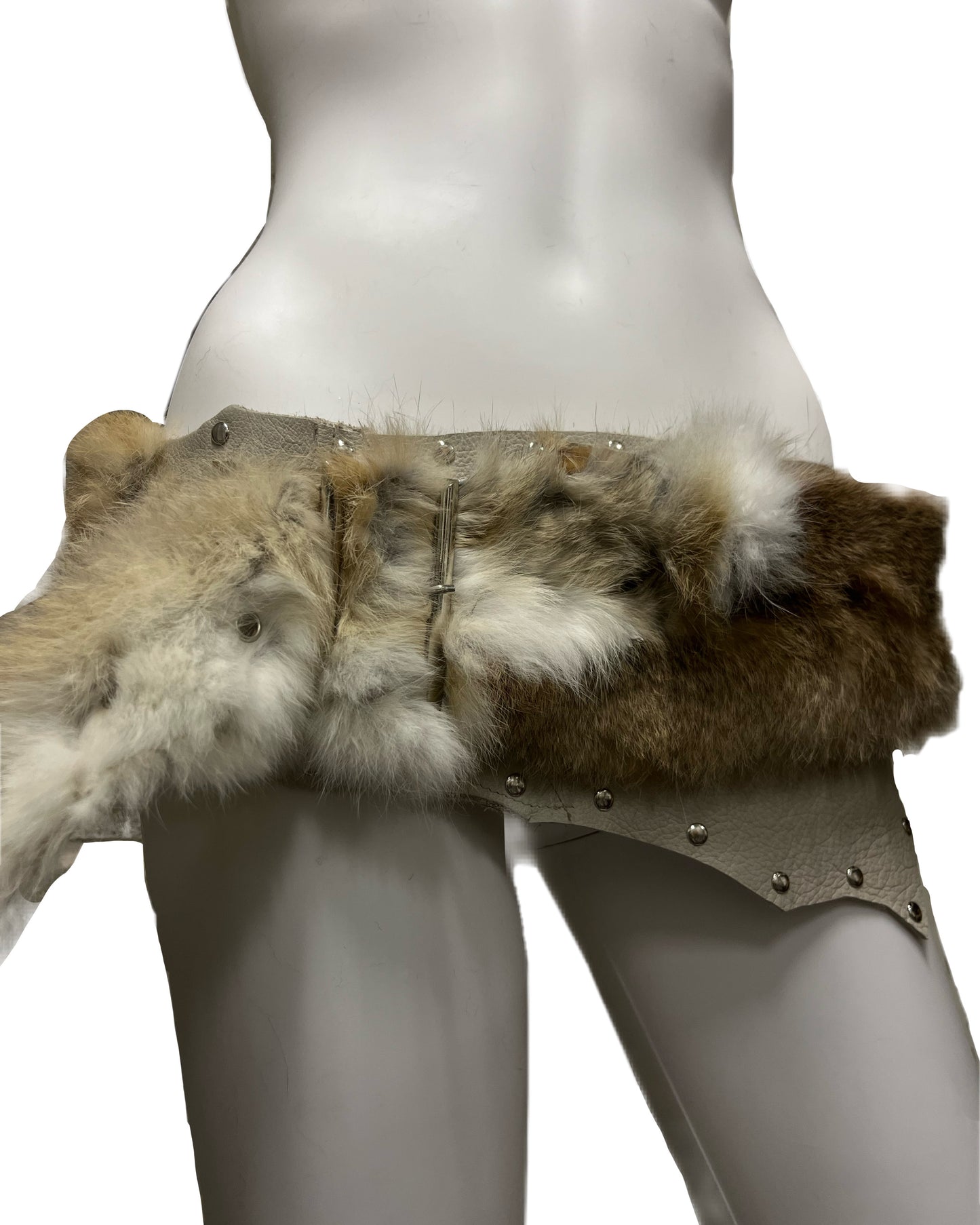 DOUBLE BUCKLE FUR BELT