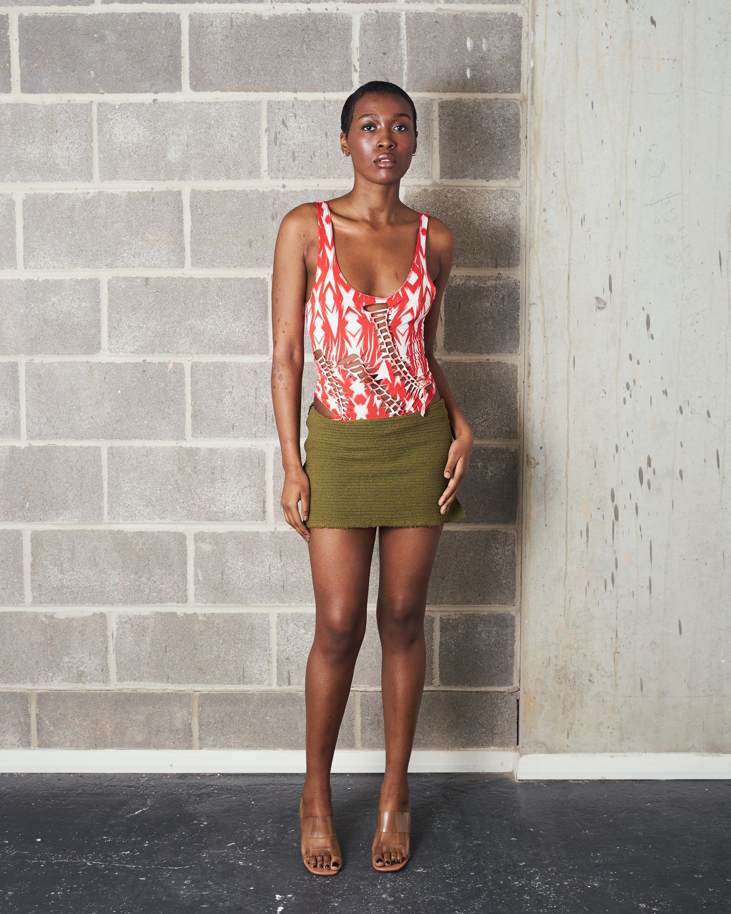 Cyber Heart Mini Skirt