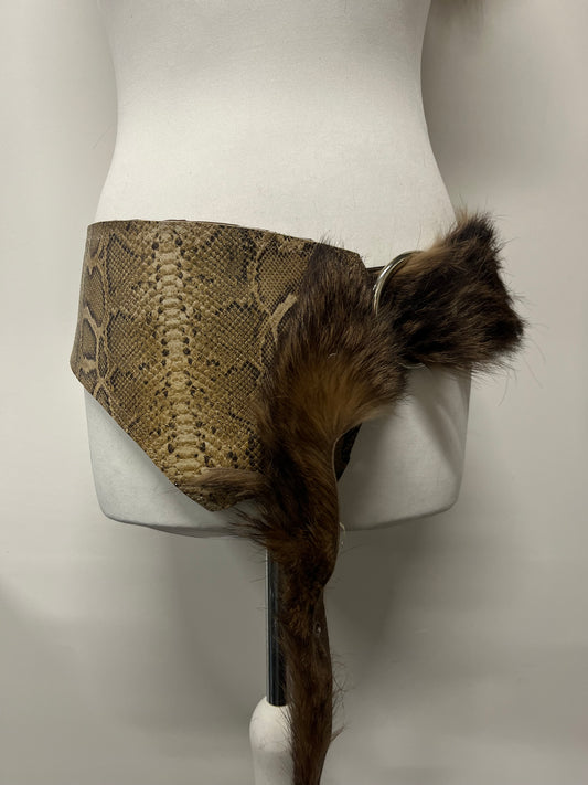 Snakeskin Fur Belt