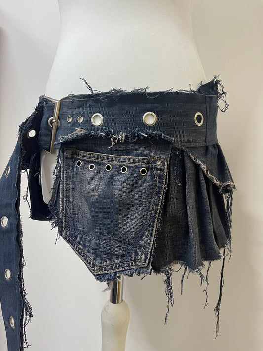 Denim Belt Skirt